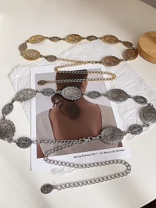 BGS-435 Ikat Pinggang Wanita Rantai Gaya Ring Style Sabuk Wanita Rantai Logam Belt