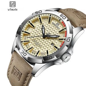 NAVIFORCE คุณภาพสูงยอดนิยม Mens นาฬิกาธุรกิจหรูหราหนัง Band นาฬิกาข้อมือควอตซ์ชายกีฬานาฬิกา Reloj Hombre