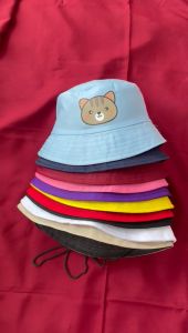 Topi Bucket Anak Tali  Motif Kucing Usia 2 - 8 Tahun Bisa Pake Nama