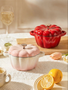 MODERN SWEETHOME | Mini Enameled Cast Iron Steamer & Casserole One-Person Use