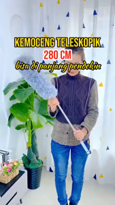 Kemoceng Teleskopik Telescopic 2.8 Meter Tarik Tekuk Flexibel Sapu Microfiber Pembersih Debu