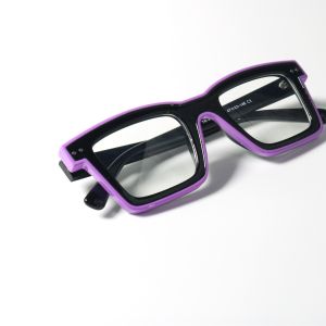 Fluorescent Green Square Frame Glasses Anti-Blue Light Thick Black Frame Neon Light Elements Myopia Punk Flat Light Glasses