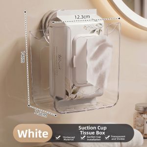 youqin | Suction Wall-Mounted No-Drill Bathroom Kitchen Tissue Box and Roll Holder