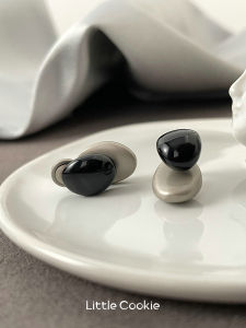 Simple Chic Drop Earrings Womens Fashion Jewelry Black Grey Color Collision Front And Back Wear Retro Elegant Lightweight