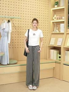 BY IHAPPY | Quần Jeans Chân Rộng Dáng Cao Đánh Bóng Giảm Béo