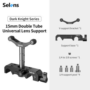 Selens 15mm Universal V-shaped Support Structure Double Tube Lens Support For Video Production Equipment Dark Knight Series