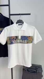 Áo Thun Nam Chữ  thêu MONDAY  hình gấu  - Áo Phông Ngắn Tay Siêu HOT 2023