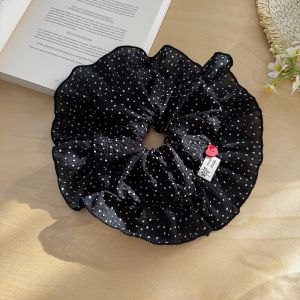 Korean Style Large Polka Dot Heart Shaped Hair Ties Womens Fashionable Hair Bands Super Size Head Flowers Hair Bands