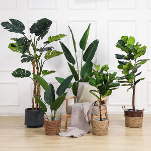 Nordic Simple Artificial Plant Bonsai Hand-Carrying Knitting Flower Pot Straw Baskets Home Rattan Basket Decoration Chopsticks