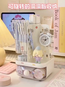 【D368】Kotak Simpanan Dinding Berputar 360-Degree 360-Degree Rotating Hanging Wall Storage Box Stationery Jewelry Storage Box Desk Organizers