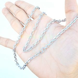 Không xi mạ- Không Phai Màu Dây Chuyền Nam Kiểu Xích Sáng Trắng Cao Cấp Khóa S-Dùng vĩnh viễn không đen