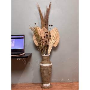 Bunga kering dekorasi rumah bunga hiasan bunga kering dan vas 40Cm