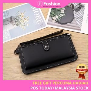 iFASHION 1115 Women Perfect 3 Fold 12 Card Holder Long Purses Card Coin Wallet Wanita Dompet Panjang Zip Zipper