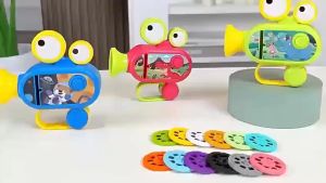 Máy Chiếu Hình Đồ Chơi 12 Thẻ Chiếu 96 Hình Cho Bé Đèn Pin Chiếu Hình Cho Bé Loại Mới Dùng Pin
