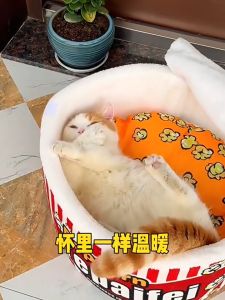 Cat Bed Popcorn Yurt Removable Instant Noodles Bucket House Dog Sleeping Mat Washable