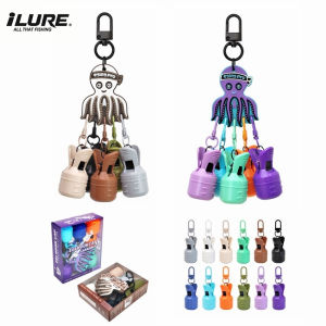 Squid Jig Bait Protector Kit M+ 6pcs Webfoot Octopus Egi Hooks Cover Cuttlefish Umbrella Lure Cap with Carabiner Sea Accessories