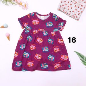 Váy thun tay ngắn lật lai VNXK bé gái