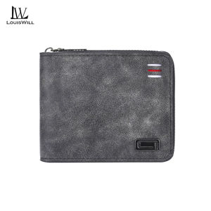 LouisWill Mens Wallet Short Wallet Retro Wallet Soft PU Business Wallet Fashion Wallet Multi-Card Position Wallets Travel Purses Coin Pouch ID Credit Cards Holders