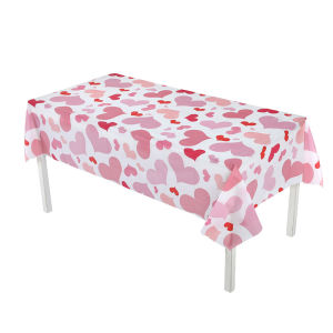 ผ้าปูโต๊ะ137x27วันวาเลนไทน์รูปหัวใจแห่งความรักผ้าปูโต๊ะโรแมนติกขนาด4ซม. ของตกแต่งงานเลี้ยงครบรอบแต่งงาน