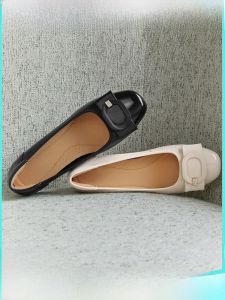 รองเท้าส้นสูงหนังแท้ Belle B5M1DCQ4 สำหรับผู้หญิง สวมใส่สบาย ดีไซน์เรียบง่าย ทรงหัวมน ยางกันลื่น สวมใส่สบาย ฤดูใบไม้ผลิและฤดูร้อน