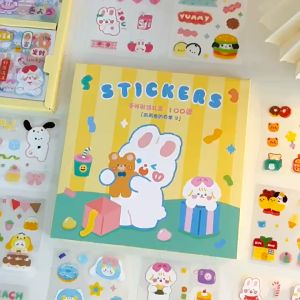 Korean INS Premium Sticker Bear Rabbit Girl  - Ideal for Guka Student Journal Wall Decor Luggage DIY and Phone Case Sealing - 韩国ins小熊小兔子女孩女生学生手账贴纸咕卡墙面行李箱diy贴纸封口贴手机壳