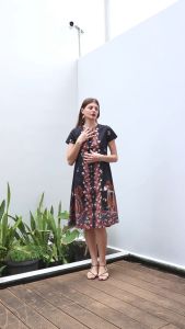 Evercloth Wini Dress Wanita Batik Couple Modern Dress Batik Modern