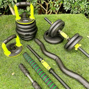 SGDUMBBELL 6-In-1 SmarterBells 20KG Dumbbell Barbell Kettlebell Push-up Stand Abs Roller Package