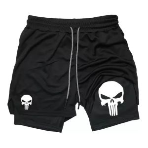 Mens Performance 2-in-1 Shorts Sports Quick Drying Hip-hop Shorts with Phone Pocket Summer Towel Loop Gym Fitness Running Short