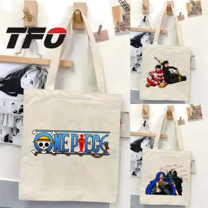 TFO Tote Bag One Piece the Straw Hat Pirates Monkey D. Luffy Versatile Ideal for College School