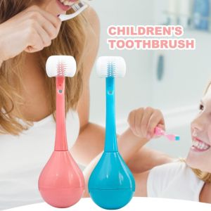 Three Side Toothbrush Cute Waterproof Undefeated Childrens Toothbrush 3D Soft Bristle Toothbrush