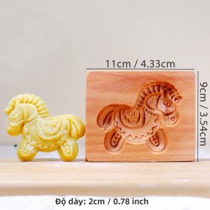 1 Khuôn Làm Bánh Quy Bằng Gỗ Thân Thiện Với Môi Trường Khắc Nổi 3D Hình Con Vật - Cá Chim Gấu Cừu Hổ Ngựa Sóc