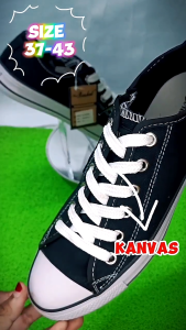 Sepatu Sekolah Anak Cewek Cowok Hitam Putih New Basket Pendek Tali Resleting Sol Karet Size 34 sd 42