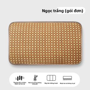 MONLEYTA | Vỏ gối bằng lụa băng mùa hè cho trẻ em và người lớn Vỏ gối bằng tre một mảnh Vỏ gối thoáng khí thoải mái