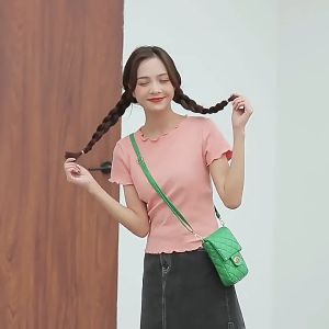 Cicishopp กระเป๋าสะพายข้าง หนังนิ่ม สะพายใส่มือถือ ที่ใช้ 5 ชุด พร้อมส่งทันที