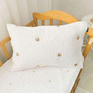 Pure Cotton Childrens Pillowcase Quilted Bear Design Boys And Girls 30x50 40x60 Pair Set for All Seasons Single Person Use