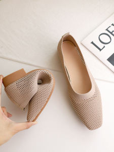 Comfortable Knitted Casual Shoes with Low Heel and Flat Sole CUMUGGO Brand Single Women Footwear Spring Summer Style