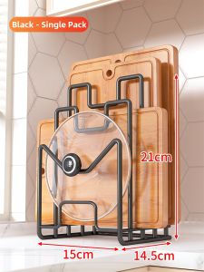 evesigar | Pot Lid Board Storage Organizer Cutting Board Stand