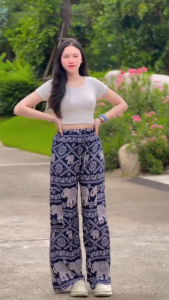 กางเกงลายช้าง กางเกงขายาว #กางเกงโคซี่ #สินค้าพร้อมส่ง🛍🇹🇭