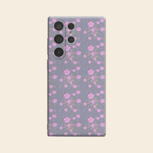 Gray Cherry Blossom Luxury Fashion Full Lens Protective Case for Samsung Galaxy S26 S25 S24 A56 A36 Plus Ultra