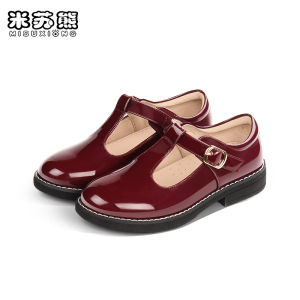 รองเท้าเด็กผู้หญิง สีดำ ทรงเจ้าหญิง รองเท้าเด็กนุ่ม สวมใส่สบาย สำหรับนักเรียน ฤดูใบไม้ผลิและฤดูใบไม้ร่วง รองเท้าเด็กแบบใหม่