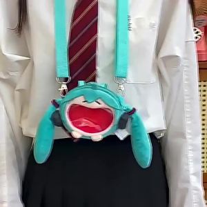 New Hatsune Future miku Double Shoulder Cartoon Backpack Cartoon Cute Plush jk Lolita Japanese Funny Soft Girl Bag