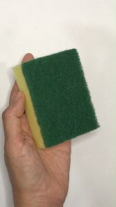 ฟองน้ำพร้อมใยขัด 14 ชิ้น ตรามงกุฎ ฟองน้ำล้างจาน ฟองน้ำใยขัดสองประสงค์