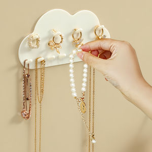 Cloud-Shaped Wall-Mounted Jewelry Storage Hook 1/2/3 Install 12 Hooks Behind Door Room Bathroom Organizer
