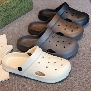 Trendy Womens Flat Bottom Hole Shoe Breathable Waterproof Simple Cool Slippers Bathroom Nurse Fashion Slippers Low Heel