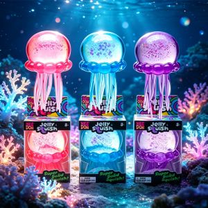 NEEDOH Jellyfish Squishy 3Color Soft Stress Relief Toy Cute Relaxing Squeeze Sensory Toy reduce stress for Kids & Adults