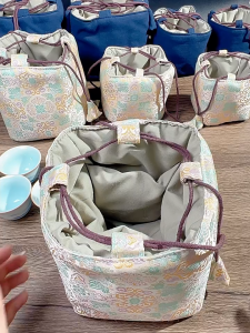 Cotton Linen Tea Set Bag - Portable Storage Pouch for Tea Utensils