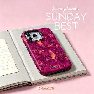 Potdemiel | Purple Swirl Art For Case For iPhone 17 16 15 Pro Max TPU Anti-Scratch Outer Shell Raised Screen CaseChic