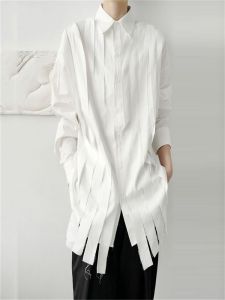 XITAO Tassel Single Breast Pleated Small Fresh Casual Style Loose Shirt ZP2055