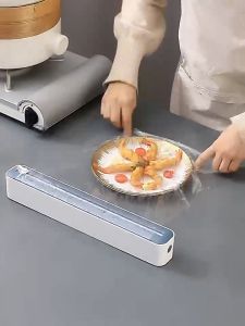 【READY STOCK】Reusable Cling Film Dispenser with Cutter Plastic Wrap Foil Baking Paper Cutter Plastic Wrap  保鲜膜切割器