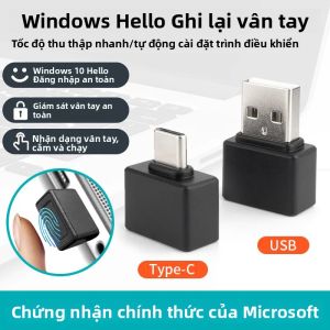 Mô-đun Đầu Đọc Dấu Vân Tay Mini USB/Type C Máy Quét Sinh Trắc Học Cho Máy Tính Xách Tay PC Windows 10/11 Hello Tương Thích Với Các Thiết Bị Bảo Mật Sinh Trắc Học